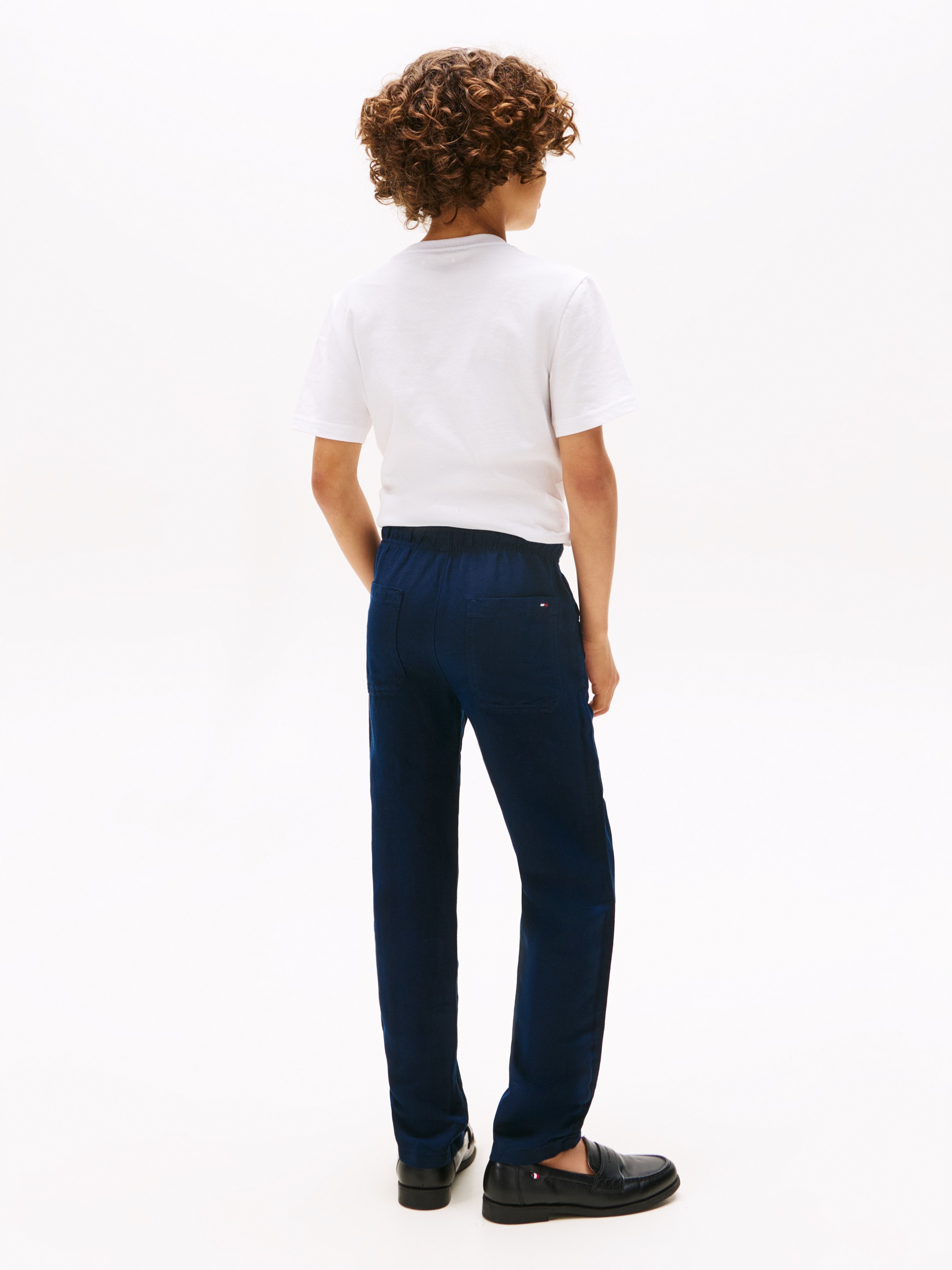 Tommy Hilfiger Webhose »LINEN VISCOSE PANT«  mit Kordelzug, Logostickerei