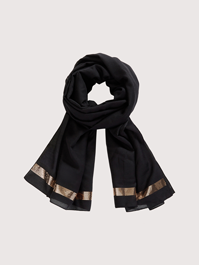 Foulard uni détails doré
