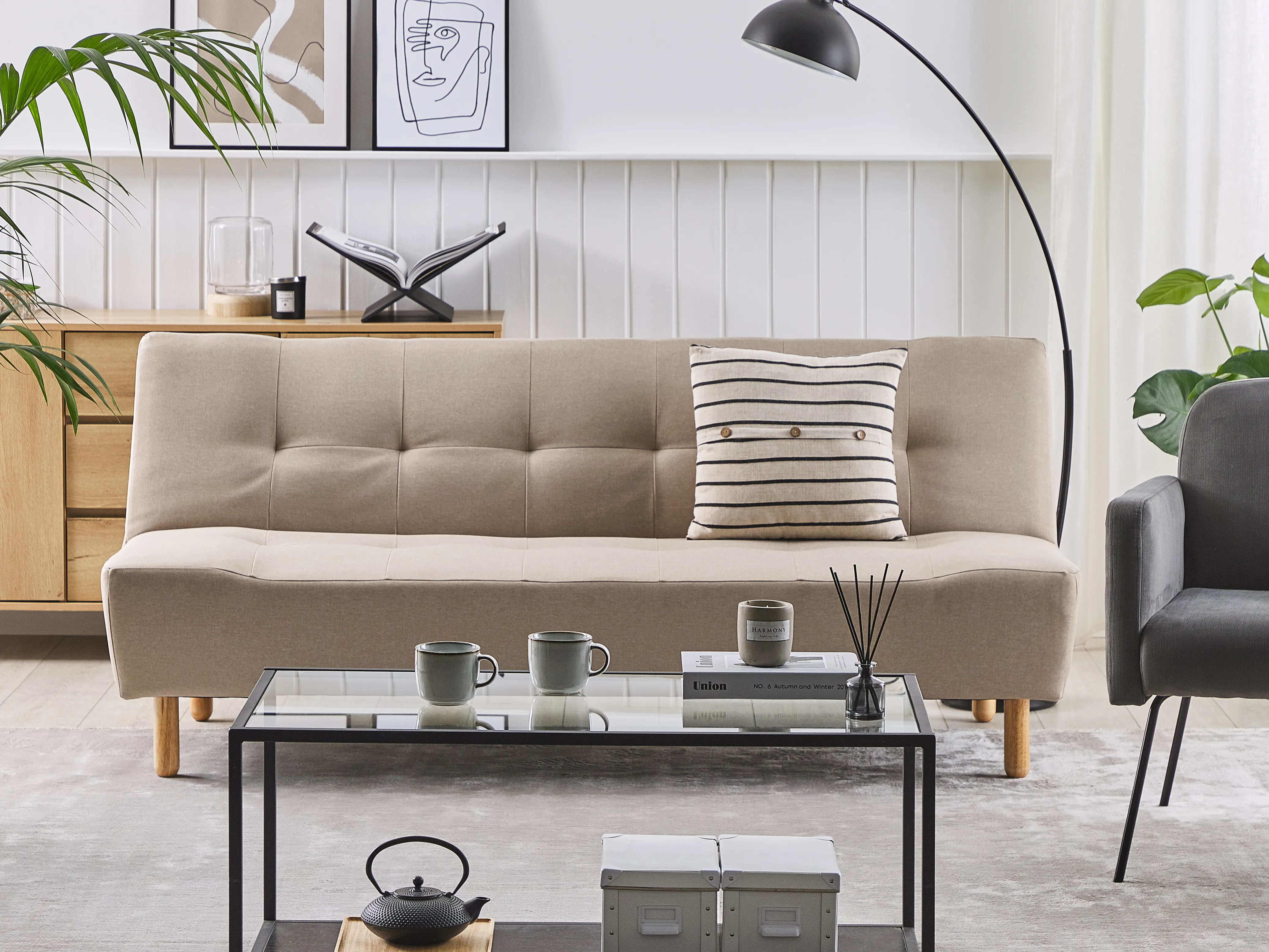 Slaapbank 3-zits ALSTEN Stof Beige