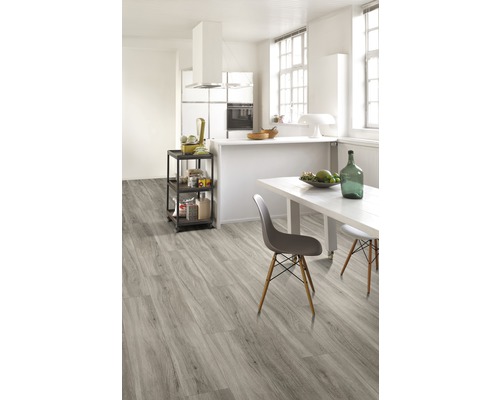 Vinylvloer, eiken pastelgrijs, landhuisvloer, klikverbinding, 1209 x 225 x 5,3 mm
