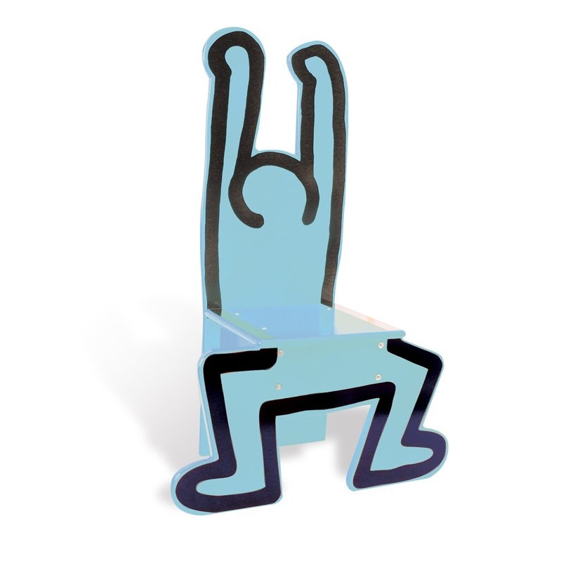 Chaise keith haring bleue