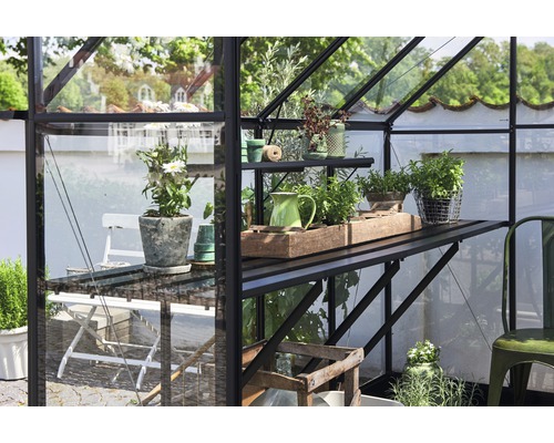 Tafel Hallen voor kas Qube 88 244,7 x 64 cm zwart