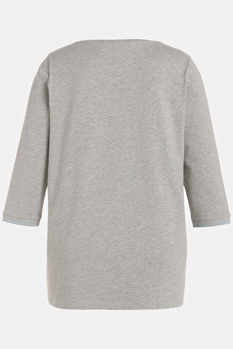 Shirt, Teilungsnähte, A-Linie, Rundhals, 3/4-Arm