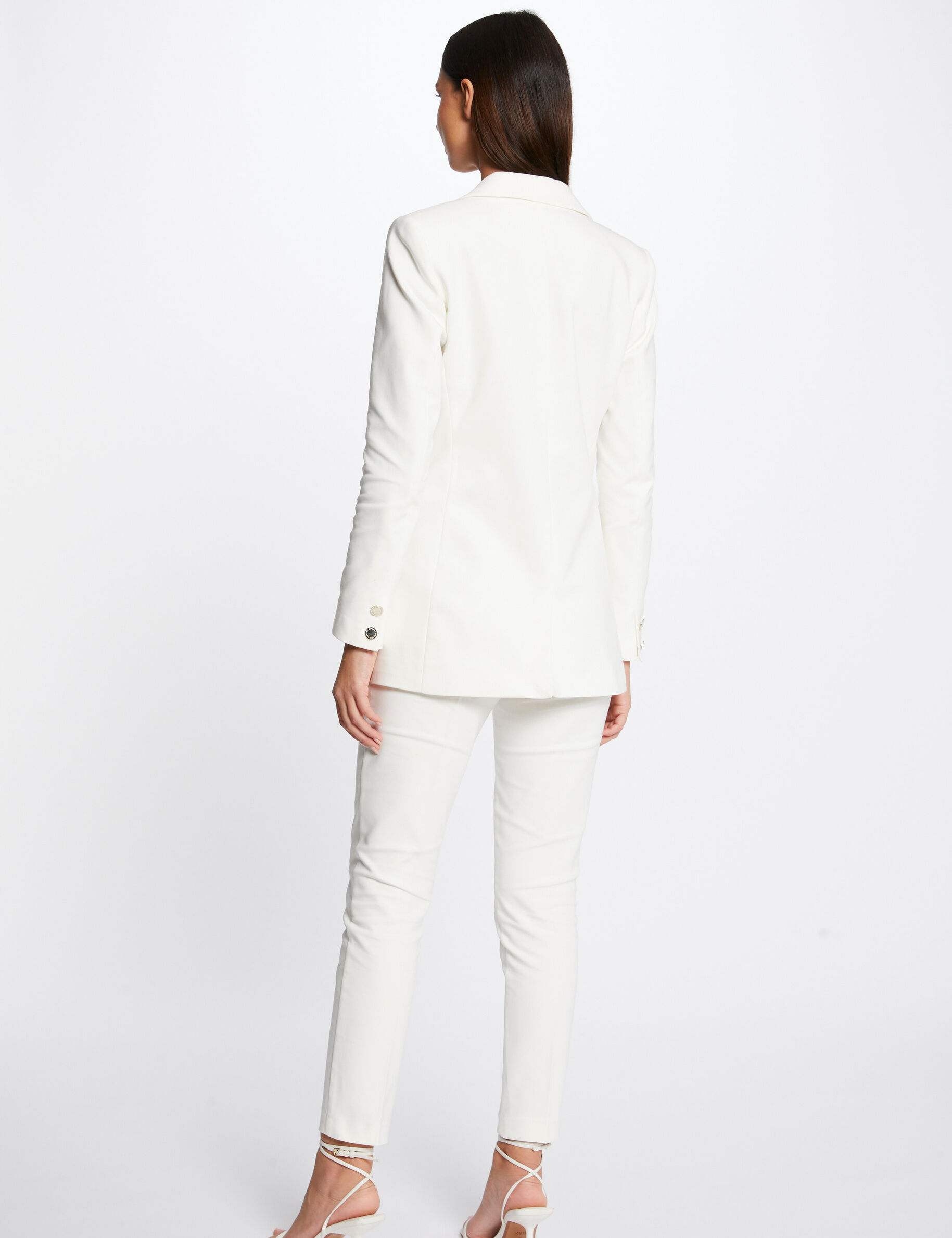 Pantalon city droit 7/8ème ecru femme - ecru