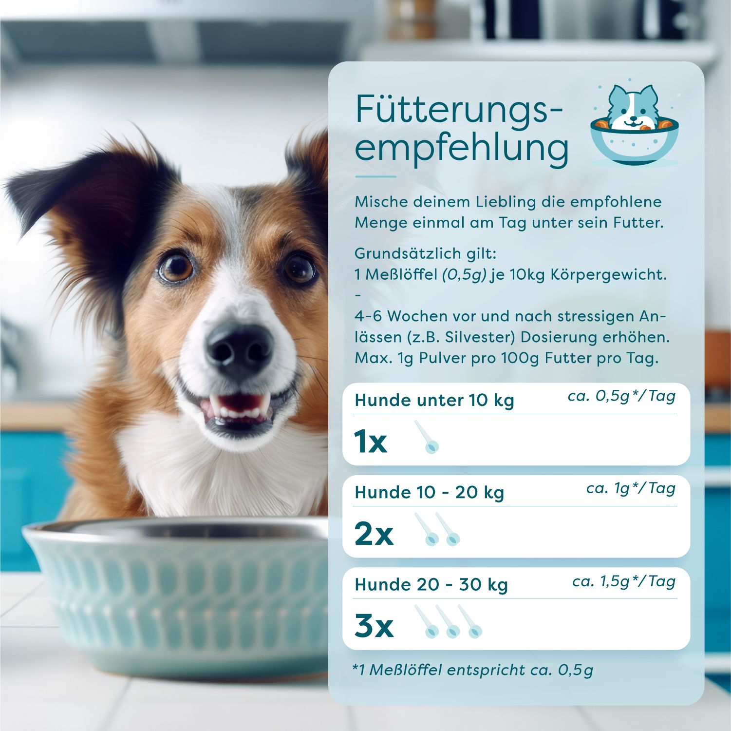Dr. SAM RelaxPet Dog - Hochdosiertes Beruhigungspulver. Bei Stress und Angst
