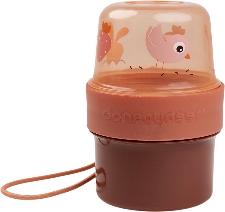 Done by Deer To go 2-way snackbøtte S Birdee Papaya Papaya