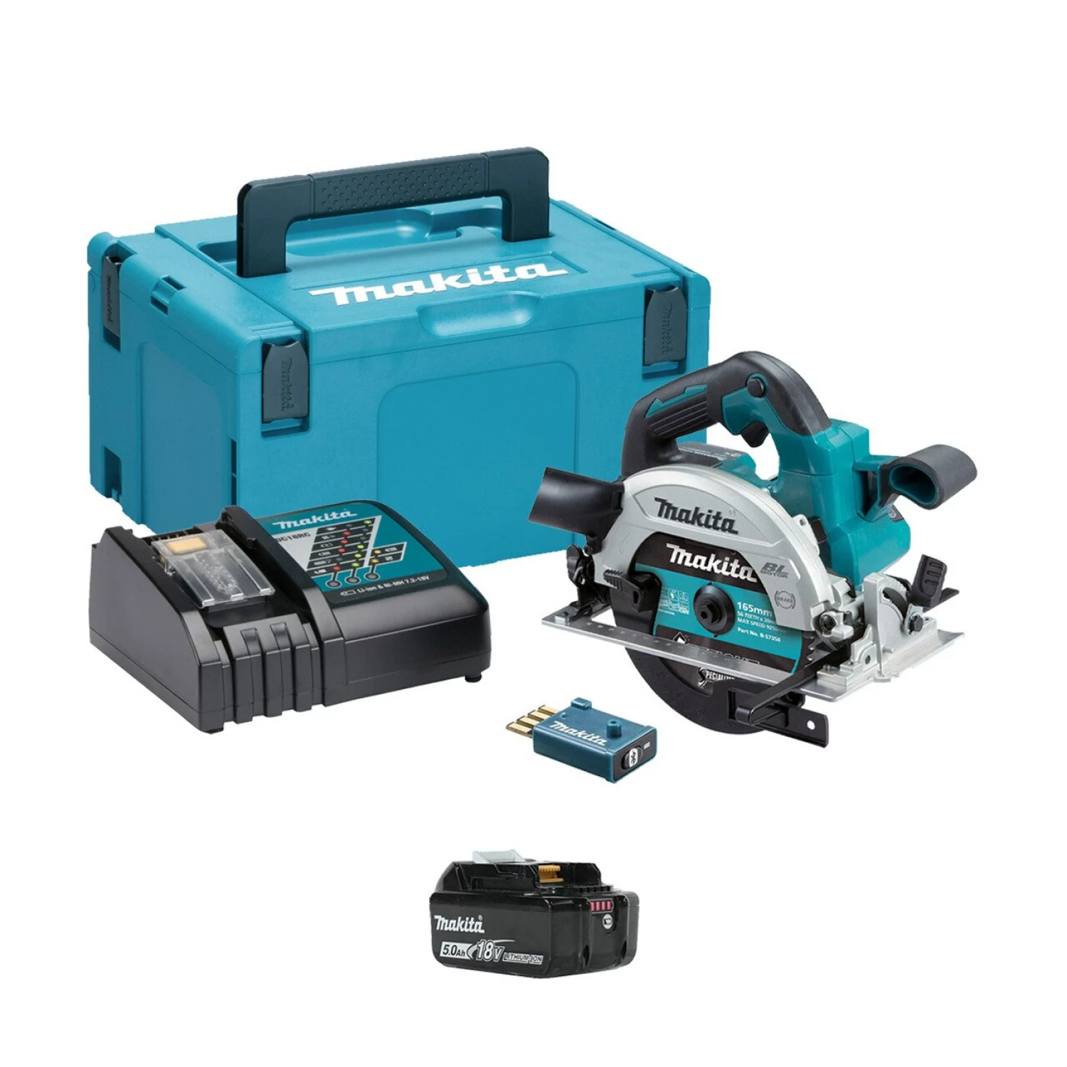 Makita DHS661RTJU 18V Li-Ion accu cirkelzaag set (2x 5.0Ah accu) in Mbox - 165mm - koolborstelloos