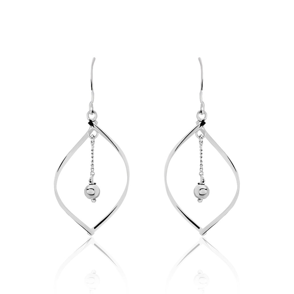Boucles D'oreilles Pendantes Melaine Argent Blanc
