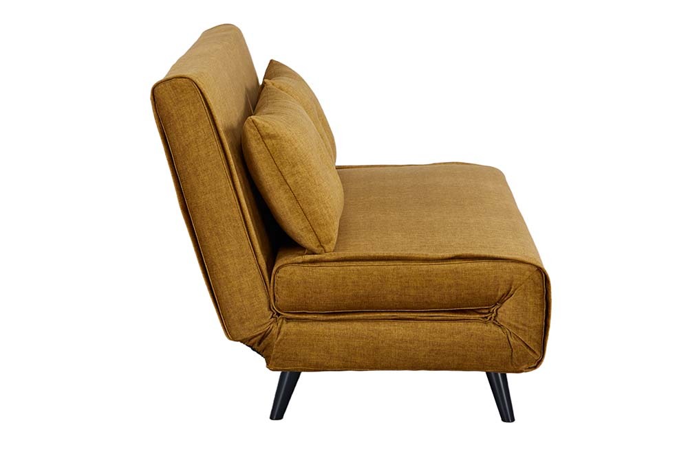 Retro Schlafsessel SMART MULTIFUNCTION 140cm senfgelb Vogue Velours Samt Bettfunktion