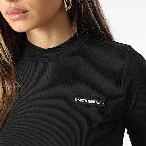 Tee Shirt Manches Longues Crop Femme W33454VTO Noir