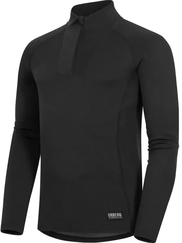 Urberg Men's Merino-Bamboo Base Layer Zip Top Black Beauty
