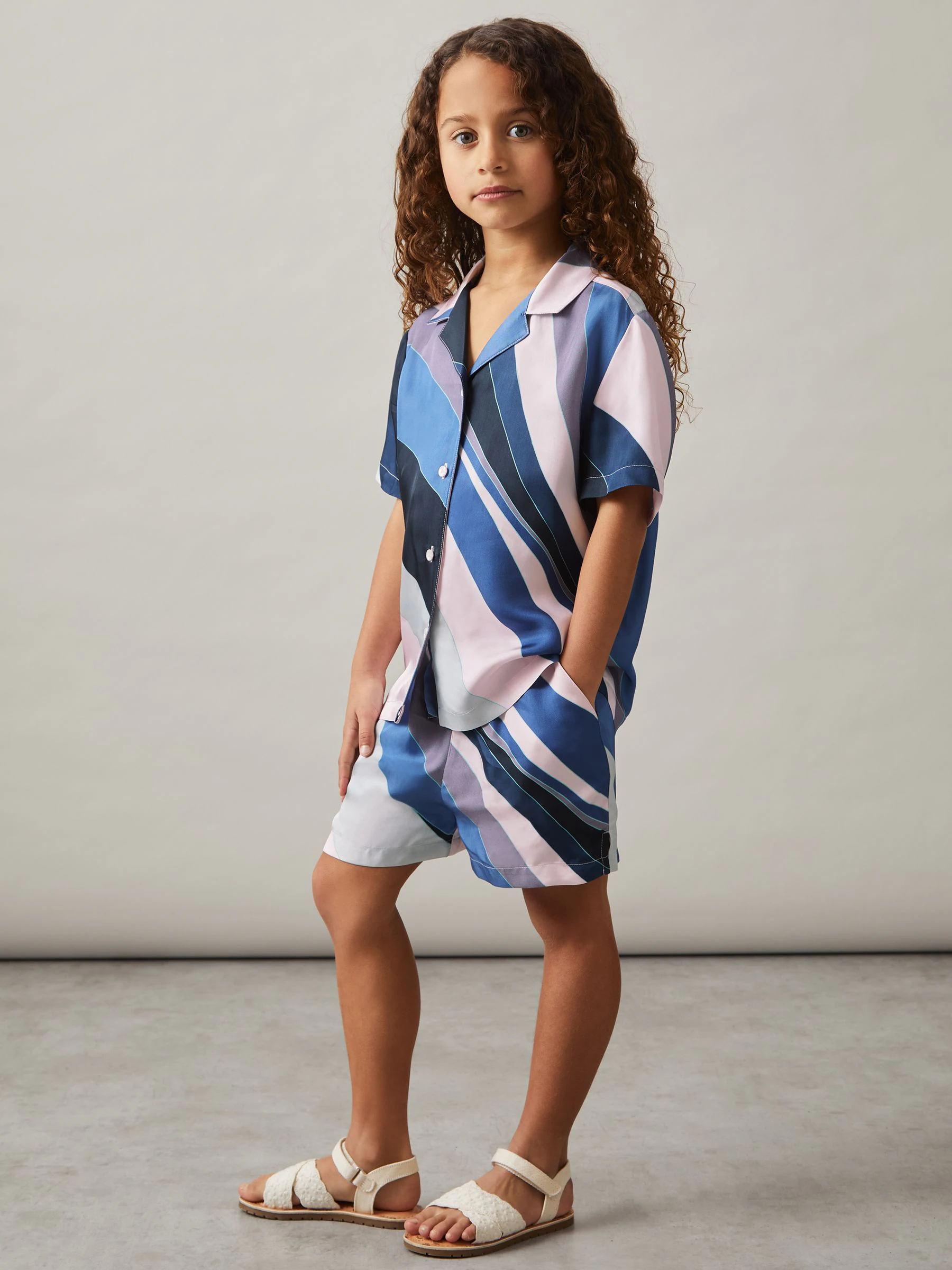 Reiss Tommi short met print en trekkoord in de taille