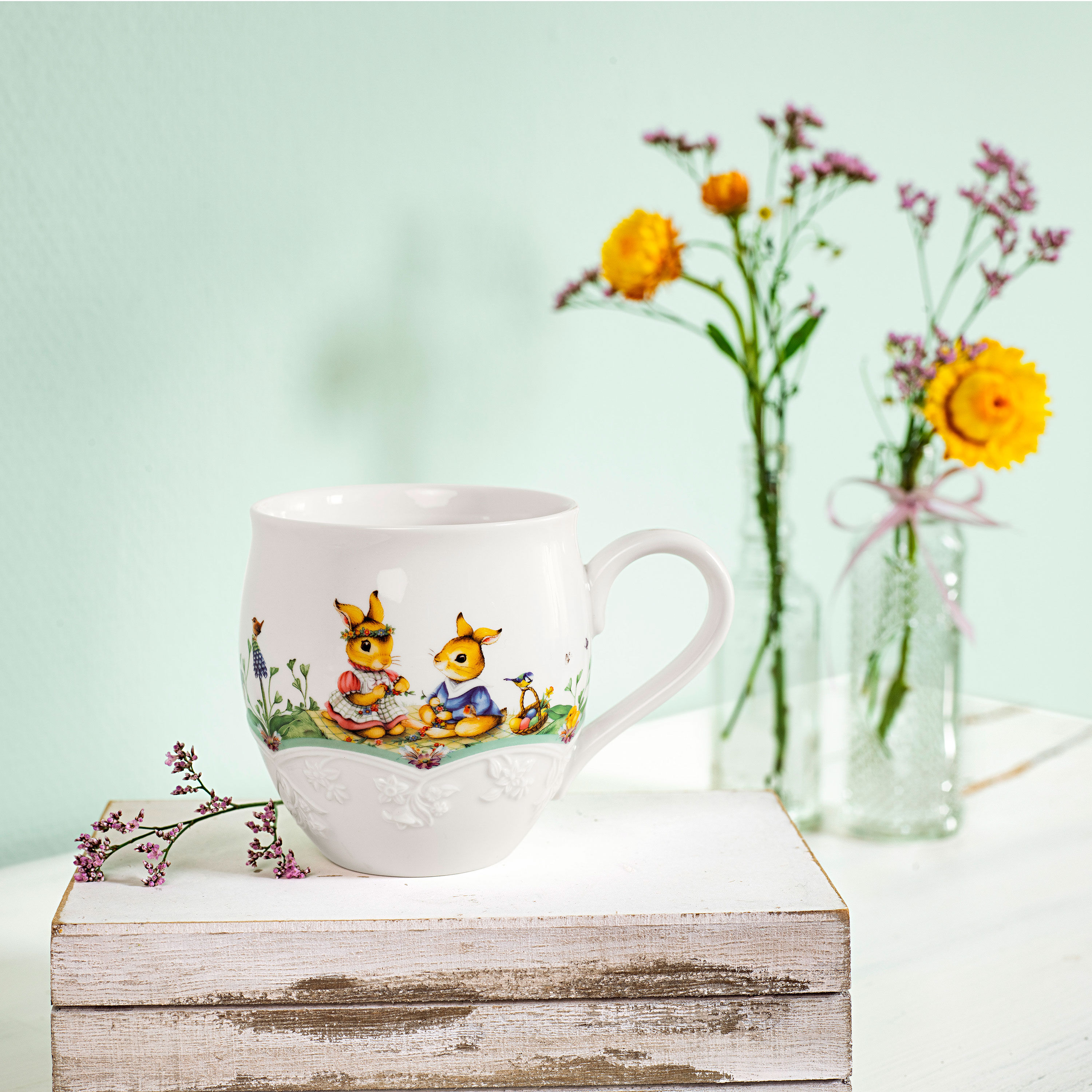 Spring Fantasy Mug Green, 17 oz, Premium Porcelain