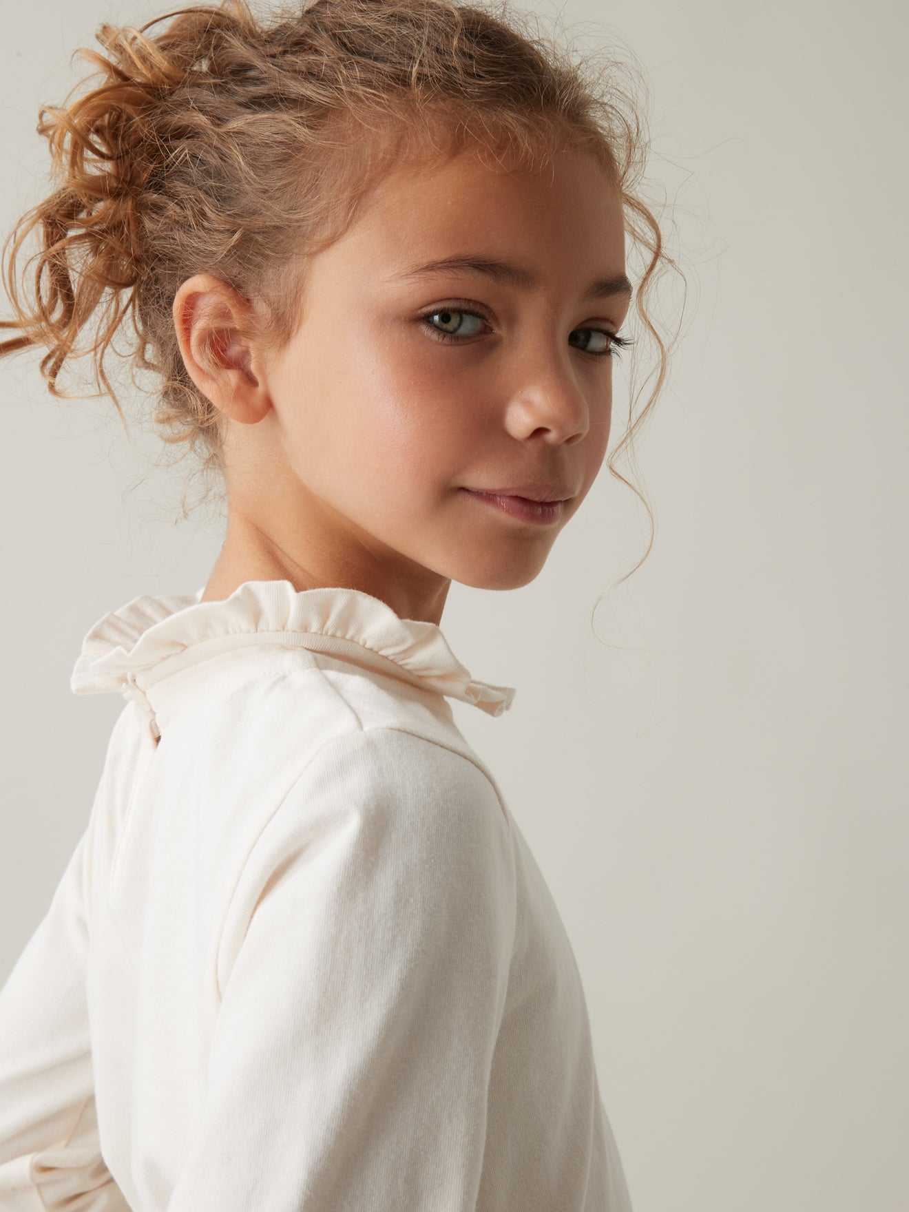T-shirt Fille col montant - Coton bio