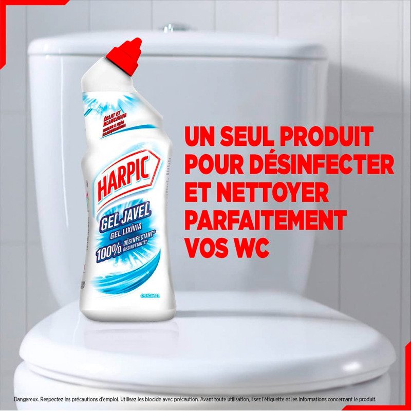 Gel WC Harpic javel Ultra blancheur - Flacon de 750 ml