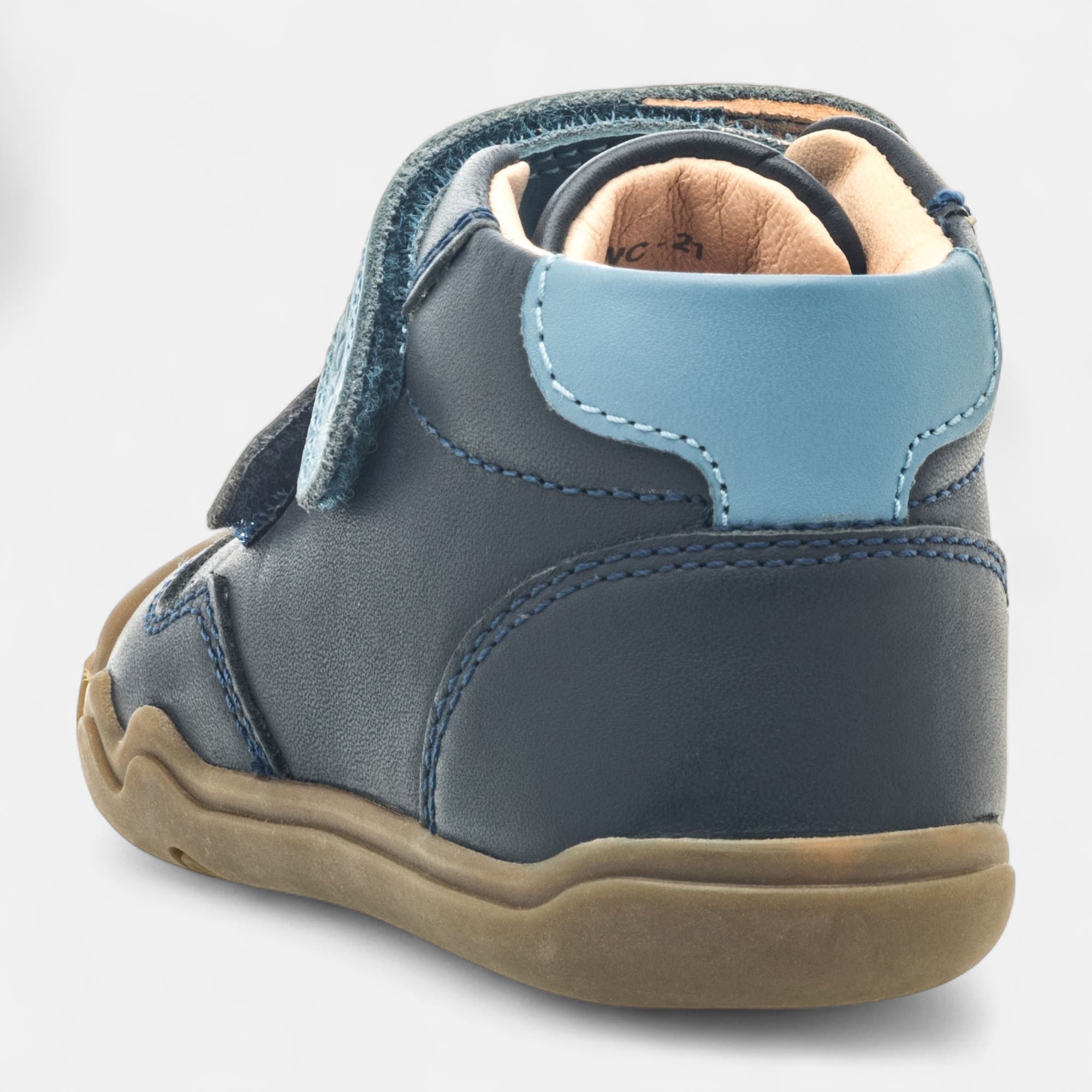 Baskets basses Bébé garçon en cuir bleu marine