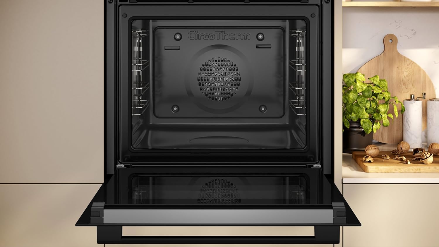 NEFF B2CCG6AK3, N30, Backofen 60 x 60 cm, LED-Display, 3D Heißluft, CircoTherm, 7 Beheizungsarten, Pyrolyse-Selbstreinigung, Manuelles EasyClean, Kindersicherung, Schwarz