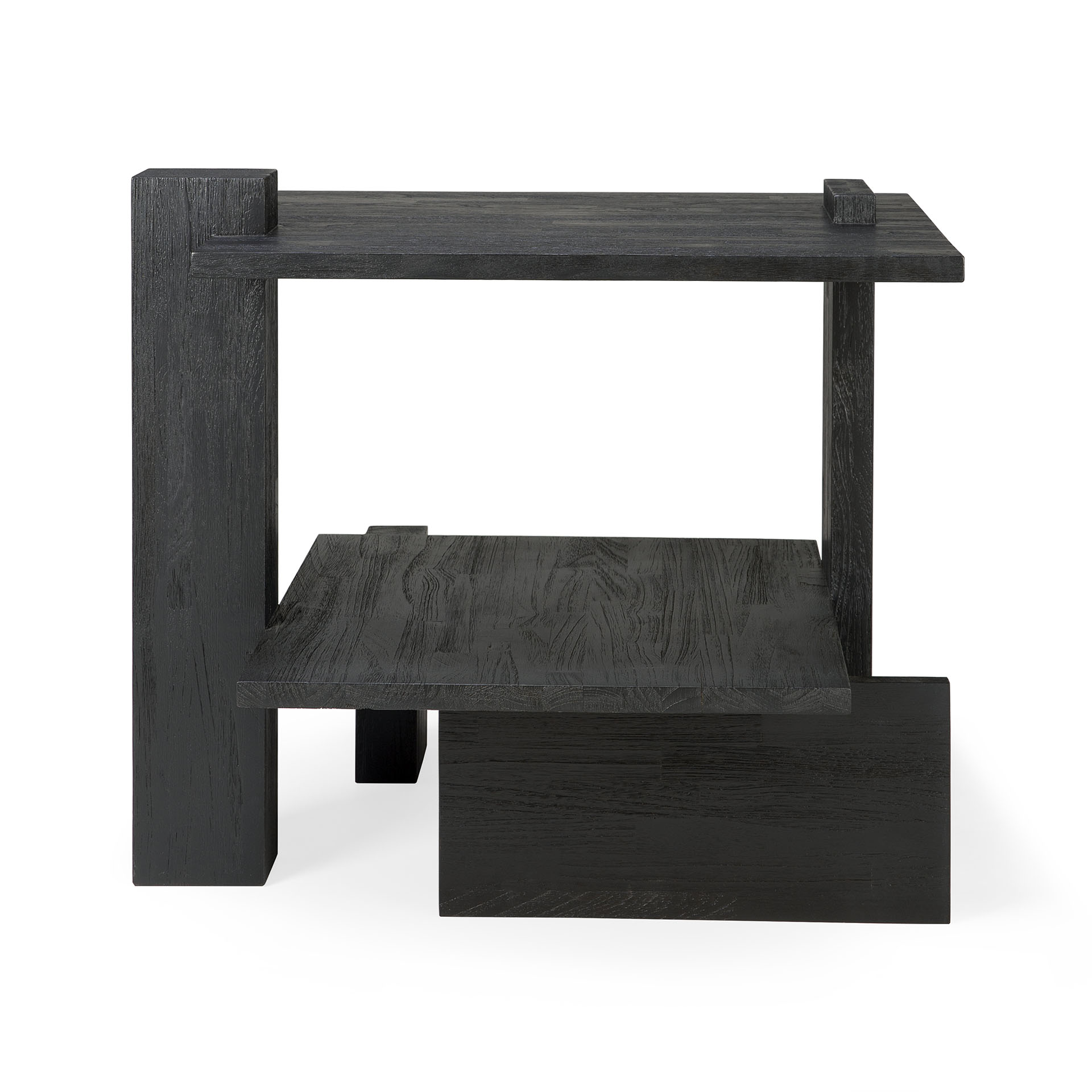 Abstract bijzettafel zwart teak