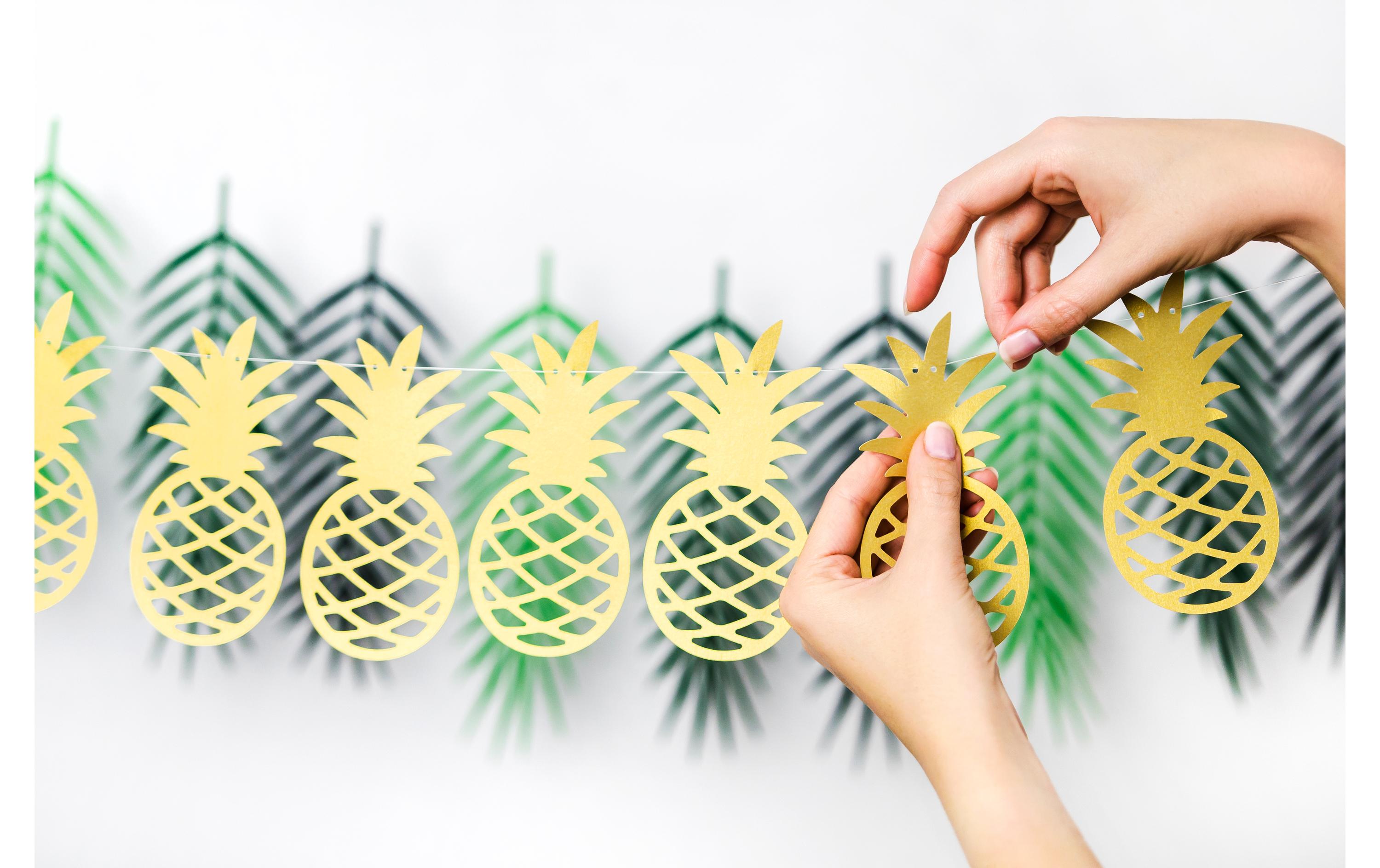 Girlande Ananas 150 x 13 cm, GoldAnanasgirlande