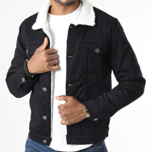 Veste Jean Col Mouton 7004 Bleu Marine