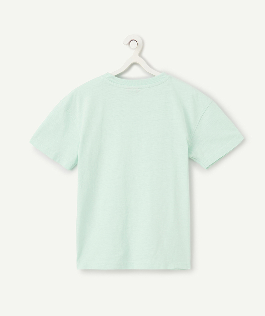 t-shirt manches courtes garçon en coton bio vert pastel