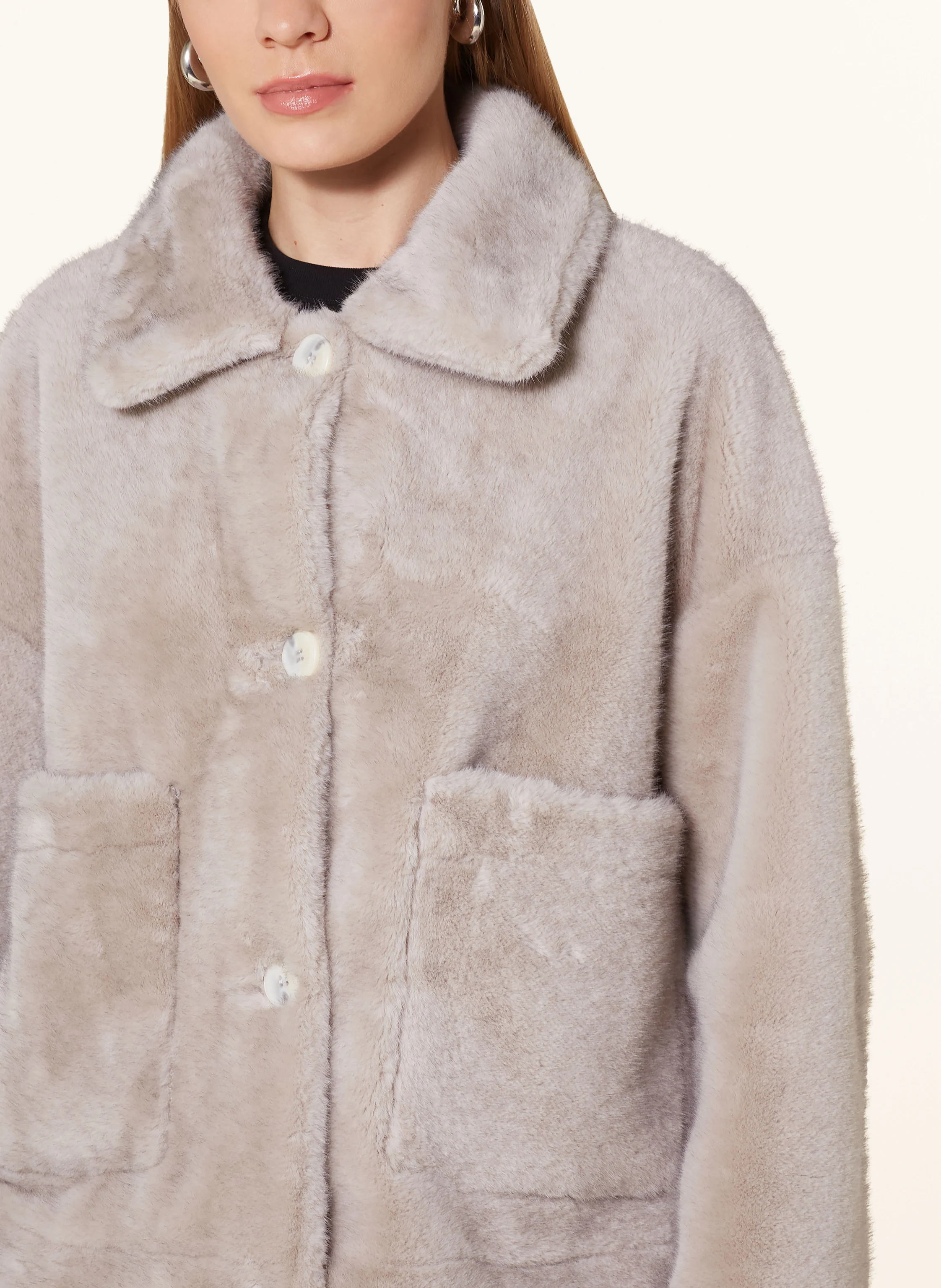REPEAT Kunstpelz-Jacke zum Wenden