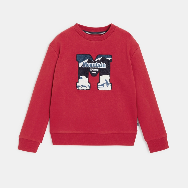 Sweat-shirt Mountain Expedition rouge garçon