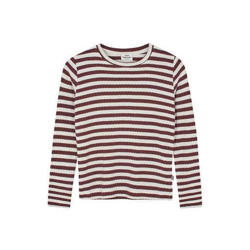 Mads Nørgaard 5x5 Classic Stripe Talika Langærmet T-shirt, Sassafras/Vanilla Ice, 12 år