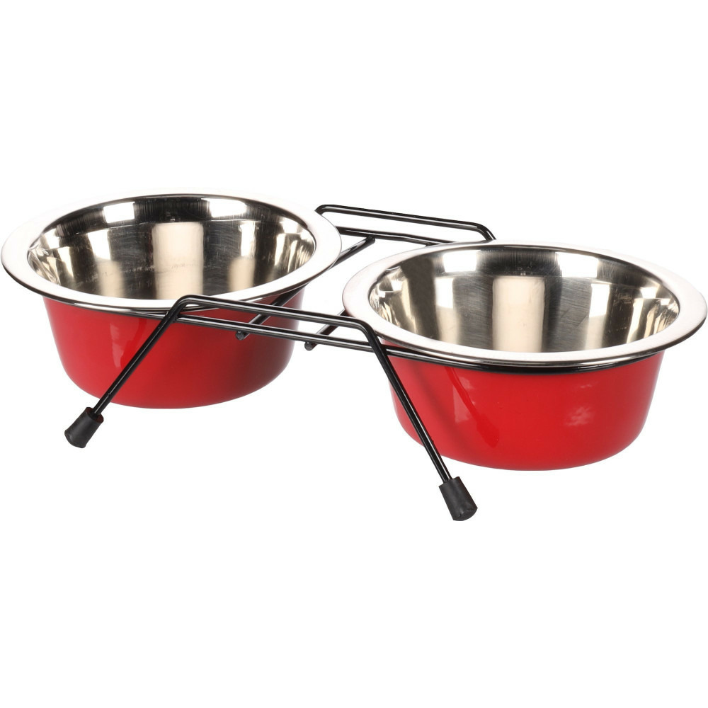 Ecuelle duo ø 21 cm, 1600 ml avec support arjun, l, pour chien