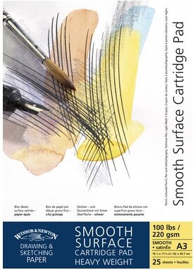 Skitsepapir - Smooth Surface - A3 - 25 Ark - Winsor & Newton