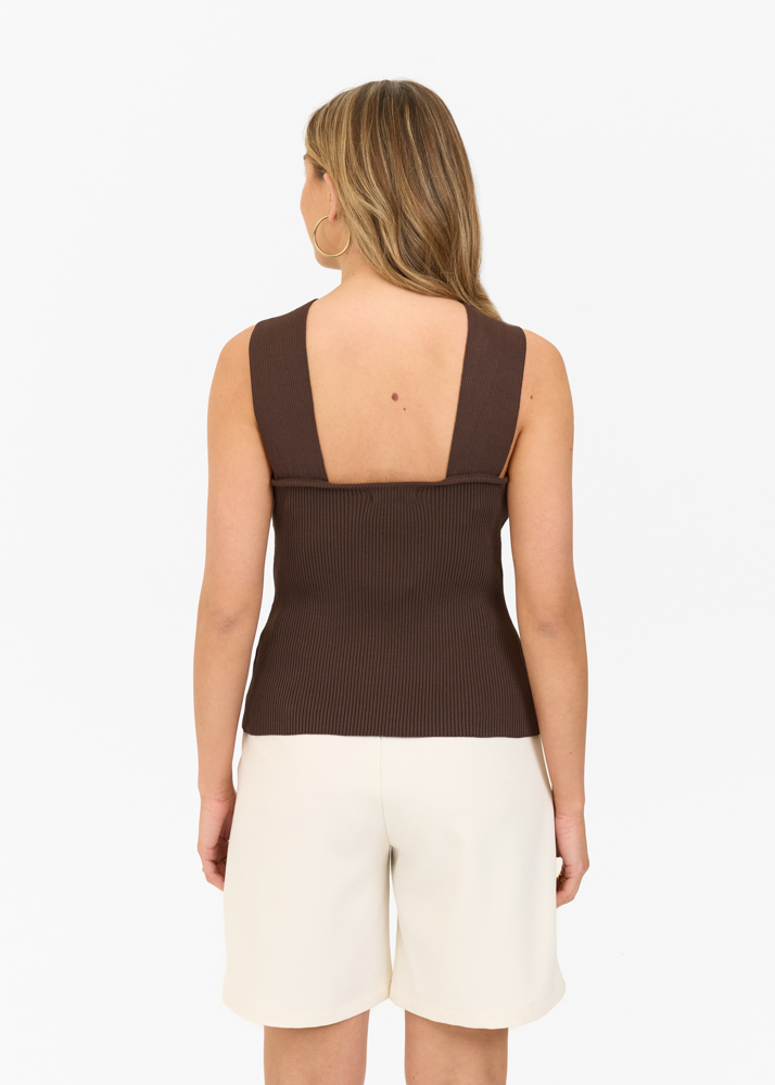 Sanne top choco bruin