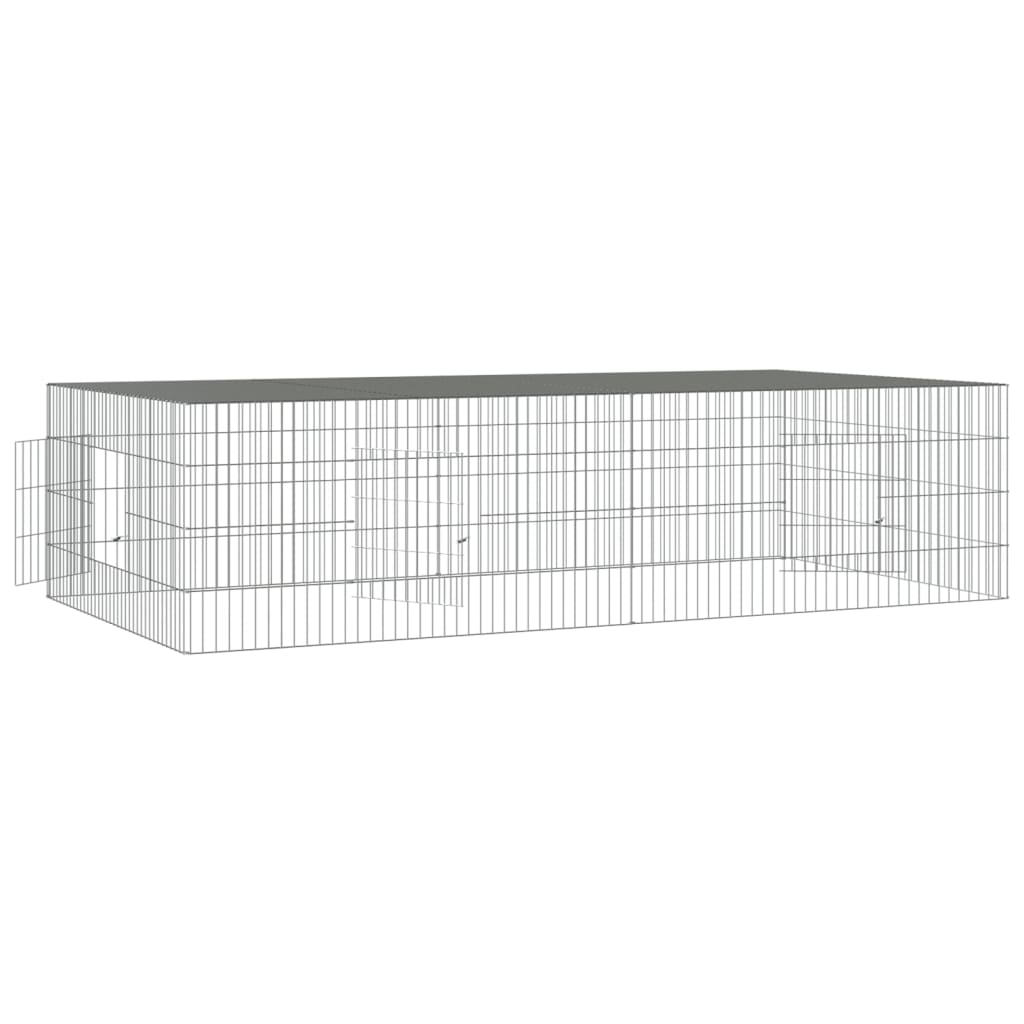 Cage à lapin 2 panneaux 220x110x55 cm fer galvanisé