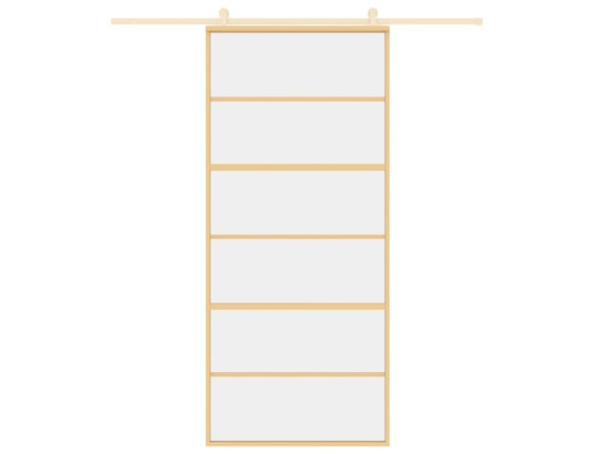 VIDAXL - Porte verre Porte coulissante doré 90x205 cm verre esg clair et aluminiu...