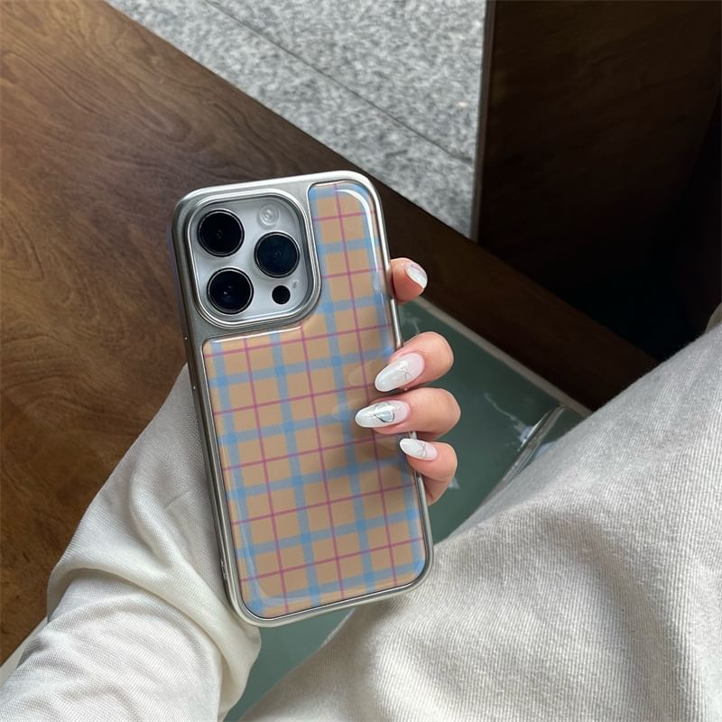 Fonekase - Geruit telefoonhoesje - Apple iPhone 16 Pro Max / 16 Pro / 16 Plus / 16 / 15 Pro Max / 15 Pro / 15 Plus / 15 / 14 Pro Max / 14 Pro / 14 Plus / 14 / SE / 13 Pro Max / 13 Pro / 13