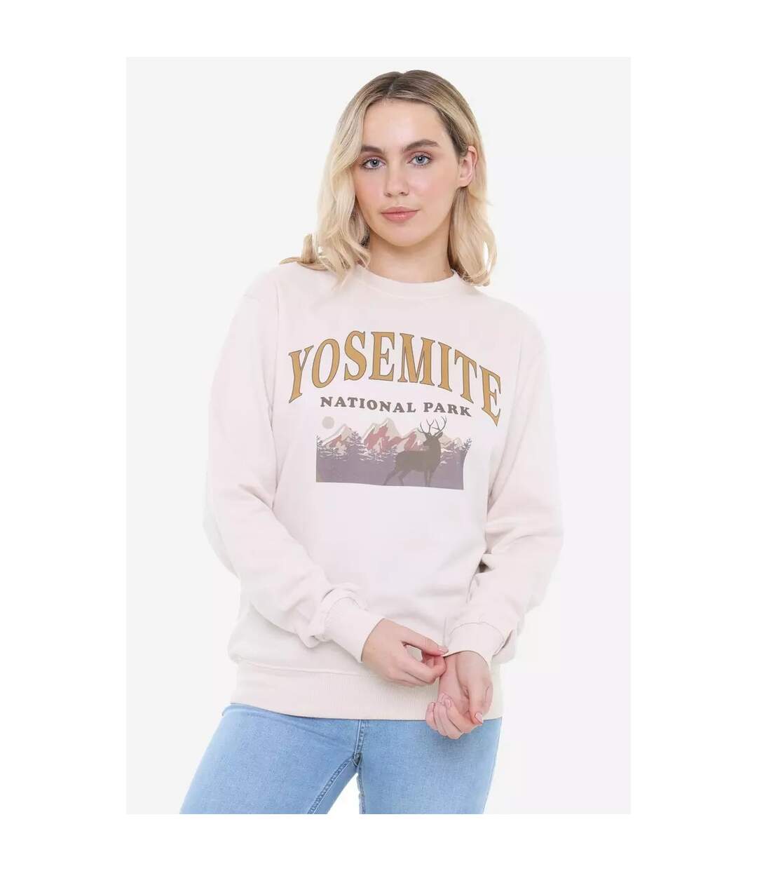 National Parks - Sweat YOSEMITE - Femme (Beige gris) - UTTV1839