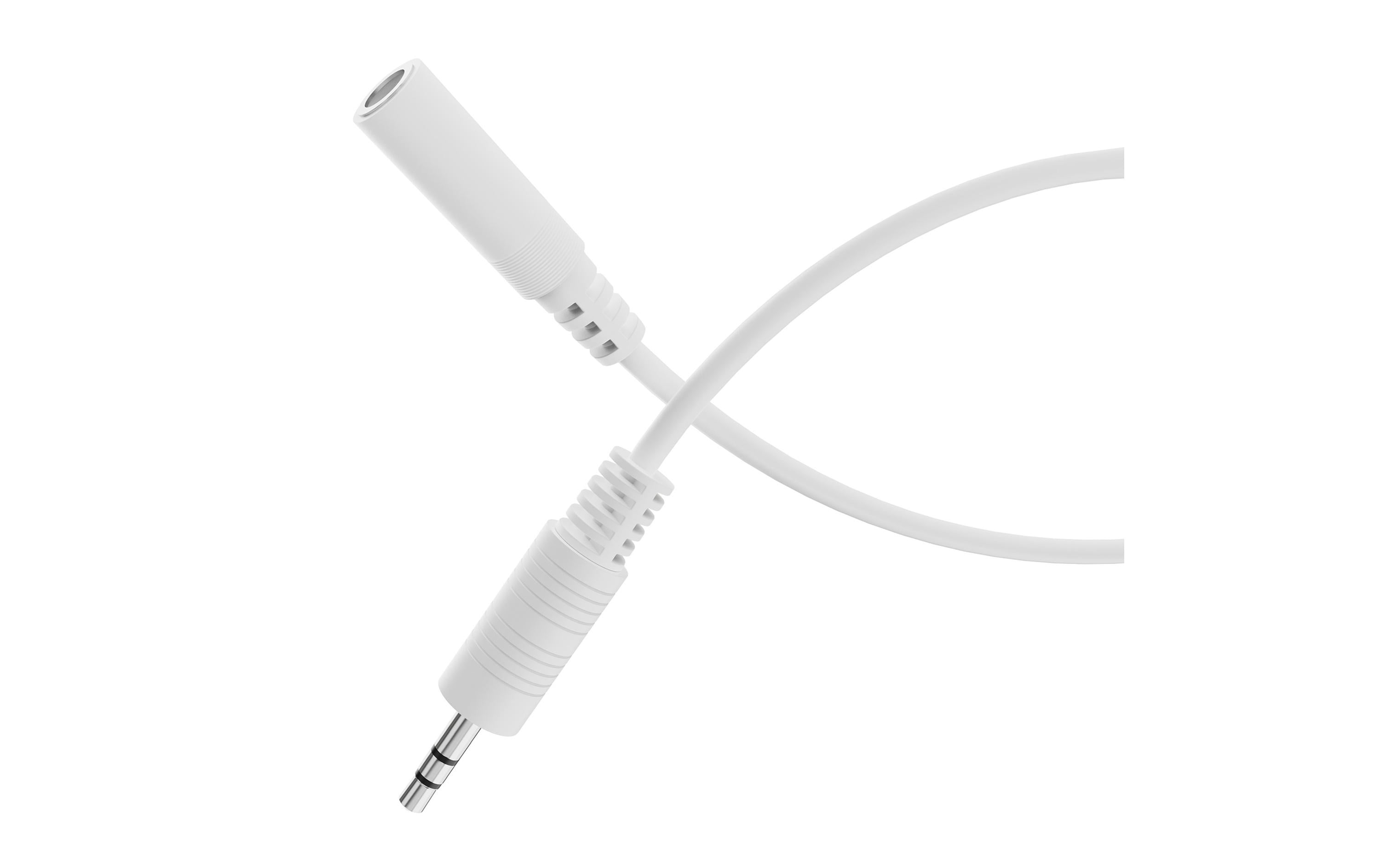 Audio-Kabel 3.5 mm Klinke - Klinke 3.5 mm, female 0.5 mAudio Kabel 3.5 mm Stecker auf 3.5 mm Buchse, weiss, 0.50 m
