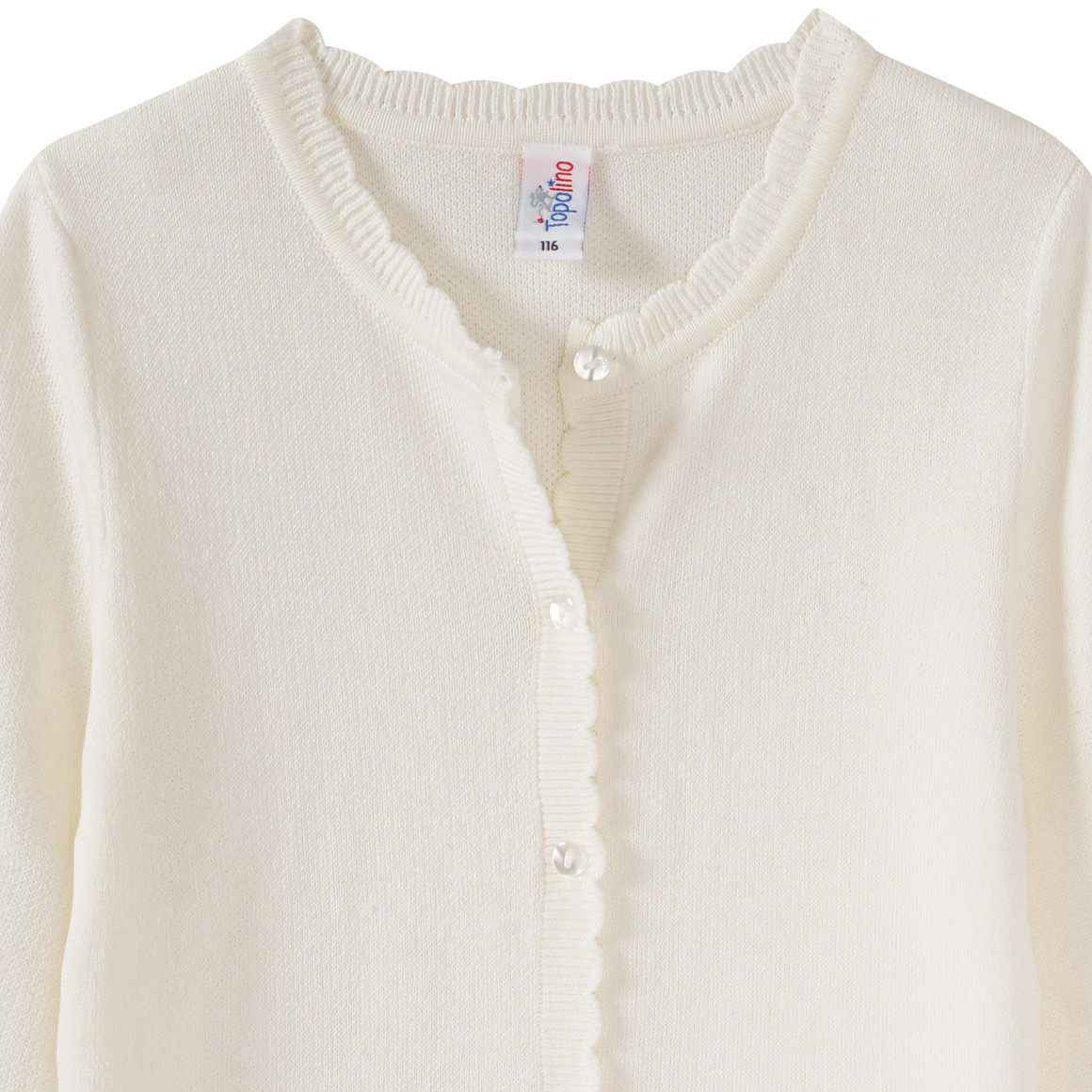 Topolino Mädchen Cardigan mit Knopfleiste cremeweiss