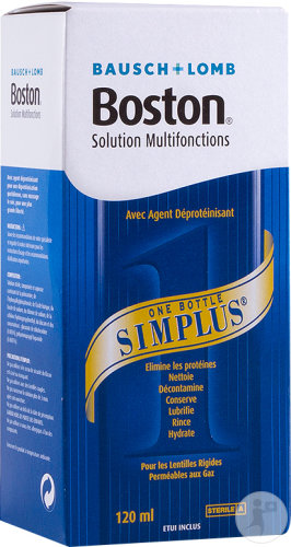 Boston Simplus Solution Multifonctions Avec Agent Déprotéinisant Lentilles De Contact Rigides 120ml