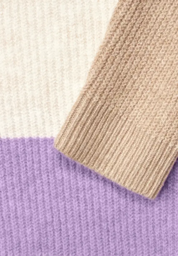 Blockstreifen Pullover - soft pure lilac melange