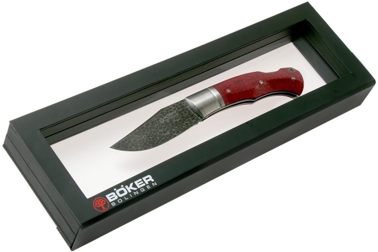 Böker Boxer 111025DAM Damascus, Micarta herenmes, Raphael Durand design