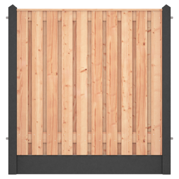 Hout beton schutting Douglas hout antraciet per meter