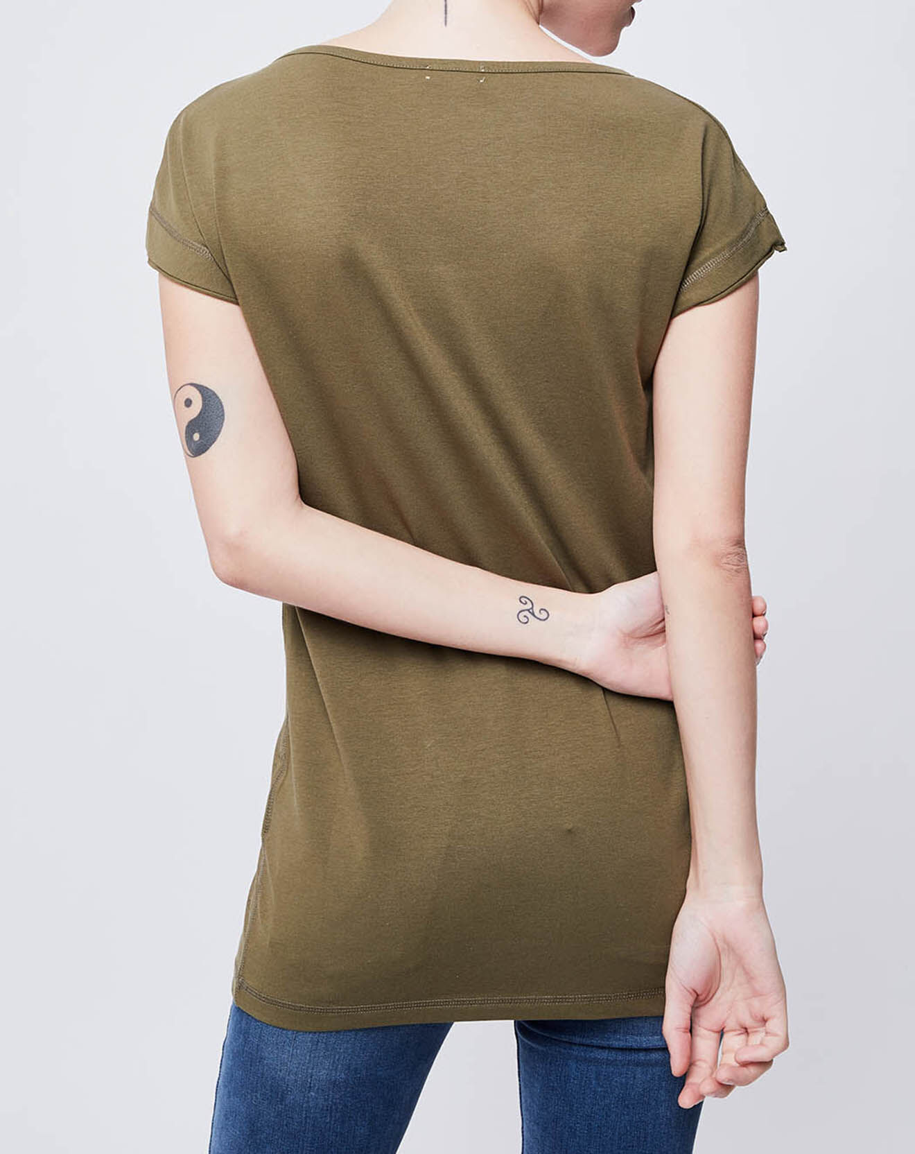 John Galliano T-Shirt imprimé kaki foncé/rouge