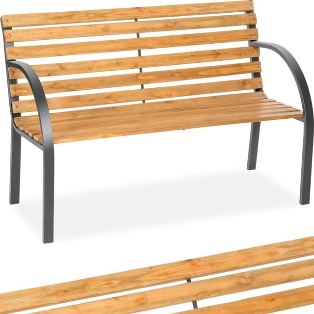 Klassisk havebænk i træ 119,5x62x83cm