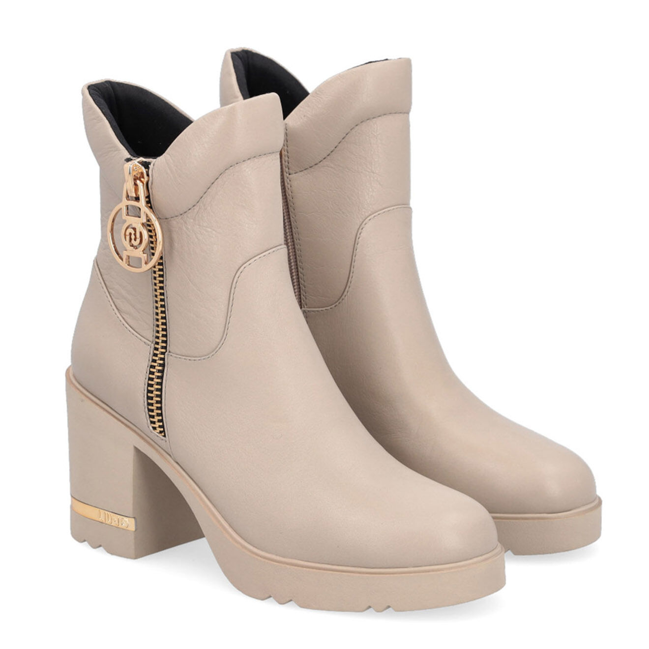 Liu-Jo Bottines en Cuir Lino beiges - Talon 7 cm