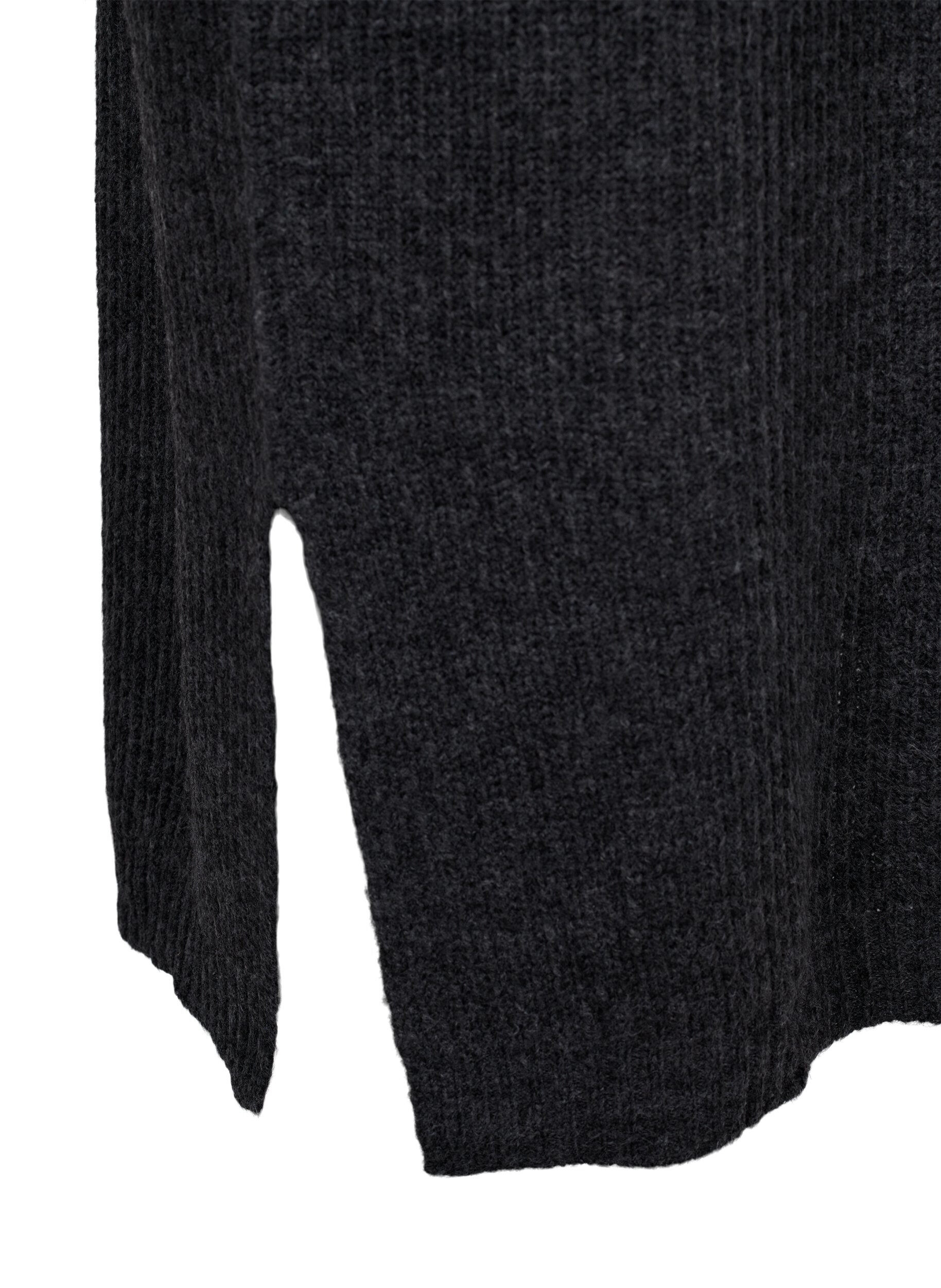 Lang oversize strikkjole med slids