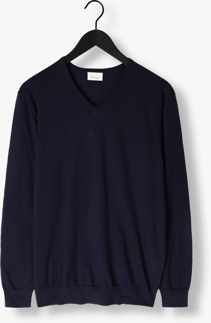 donkerblauwe profuomo trui pullover v-neck