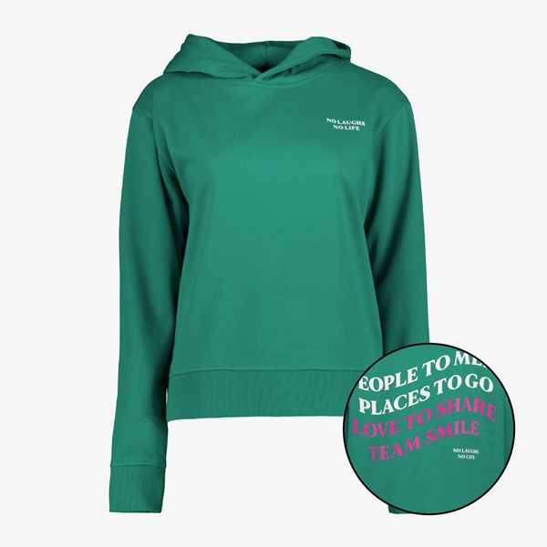 TwoDay dames hoodie groen met backprint