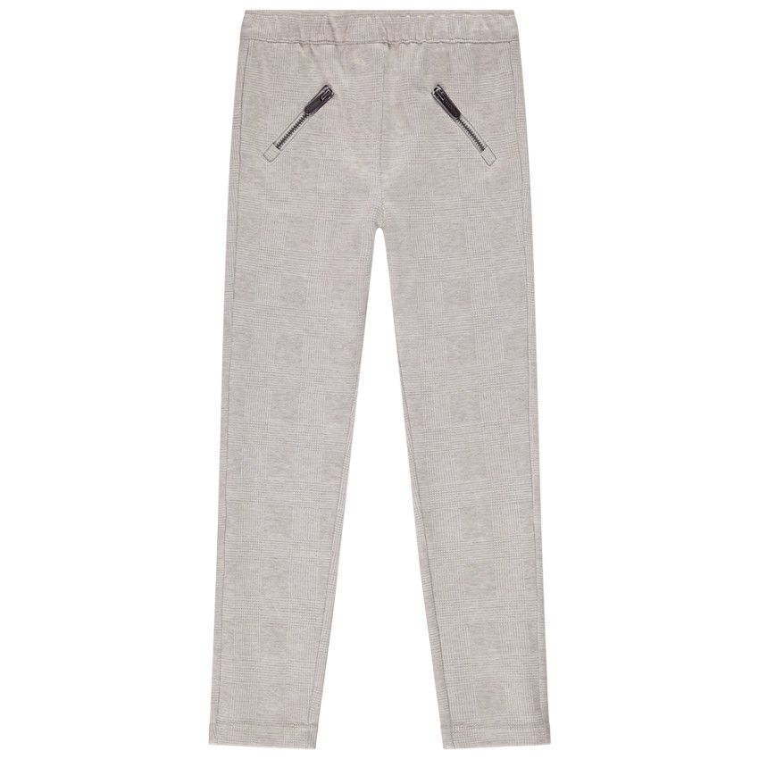 Jegging en milano à carreaux pour fille - Ecru