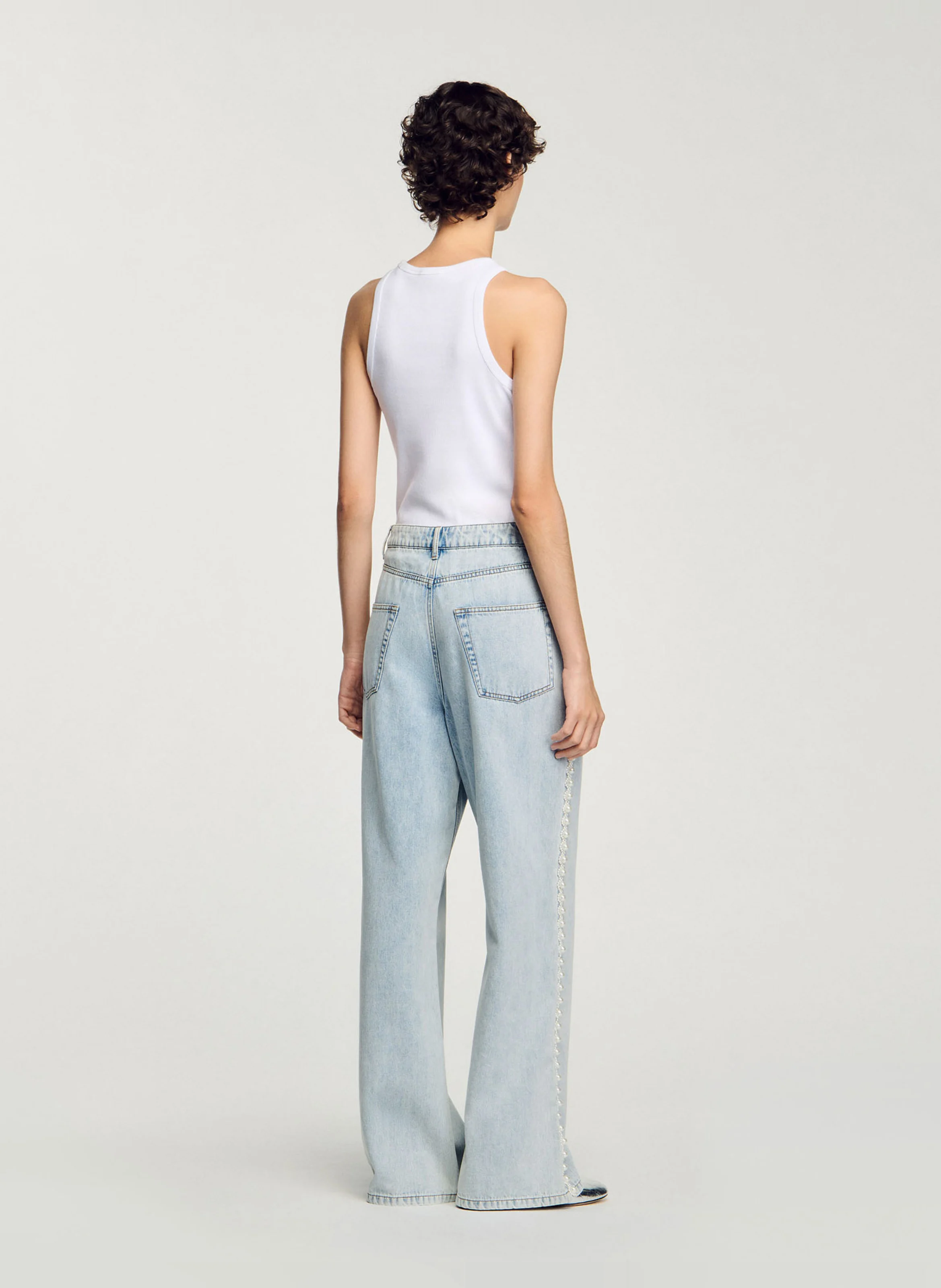 Jean droit en coton | Bleu
