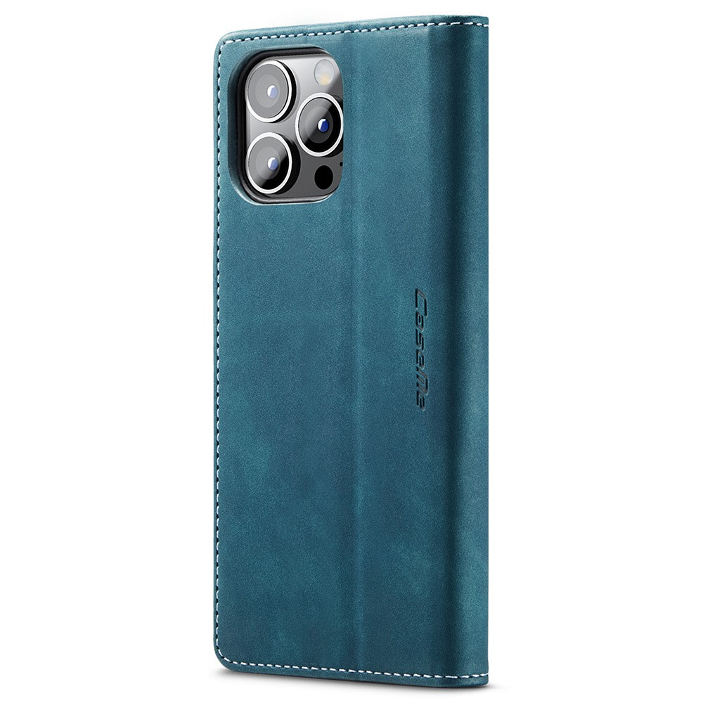 iPhone 15 Pro Max Leder Tasche Flip Wallet Etui mit Kartenfächern - Blaugrün